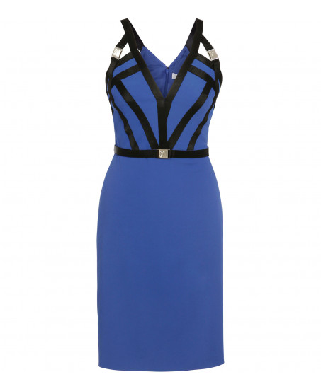 Royalblaues Trägerkleid aus Stretch