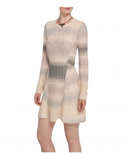 Gemustertes Häkel-Strickkleid