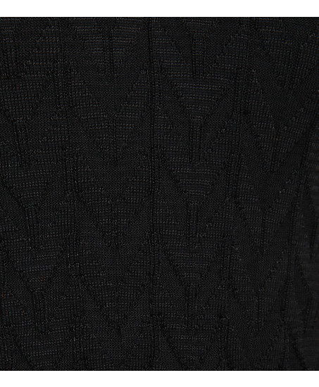 Schwarz gemustertets Kleid mit Cut-Outs 