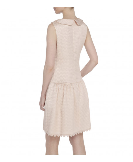 Bouclé Kleid mit besticktem Bubikragen