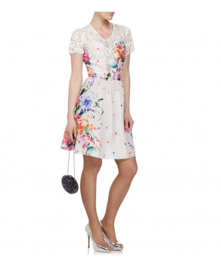 Seidenkleid mit Blumenaufdruck