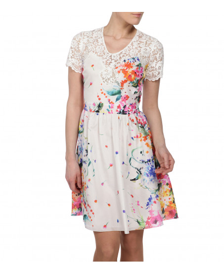 Seidenkleid mit Blumenaufdruck