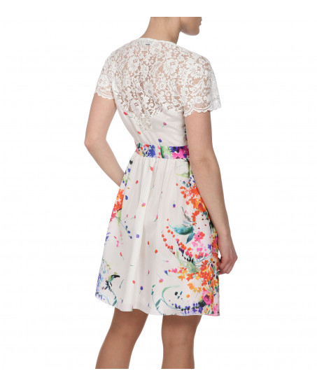 Seidenkleid mit Blumenaufdruck