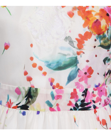 Seidenkleid mit Blumenaufdruck