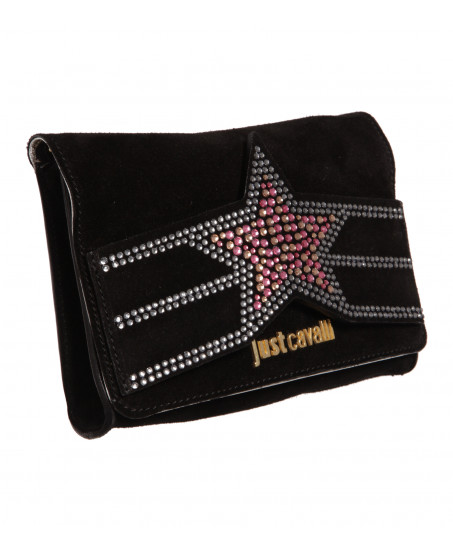 Schwarze Abendtasche mit Gliederkette