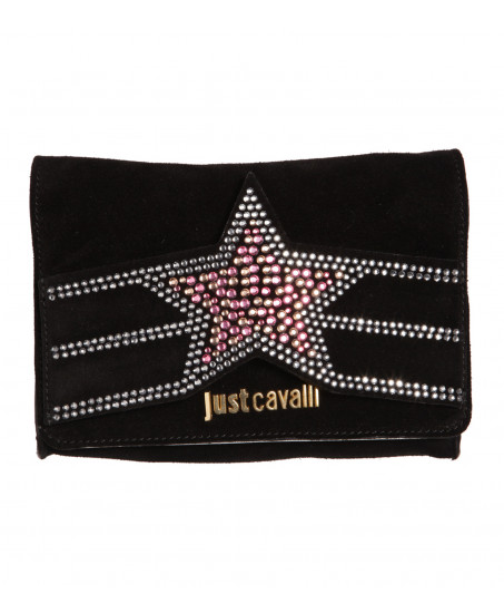 Schwarze Abendtasche mit Gliederkette