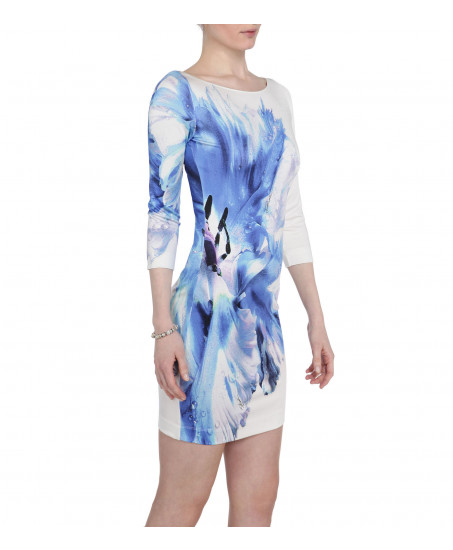 Minikleid mit Blumenmuster aus Jersey