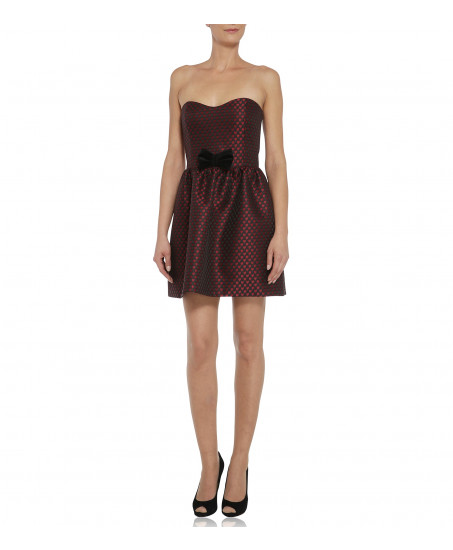 Bustierkleid aus Jacquard mit Herzchen