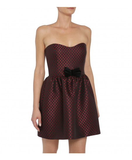 Bustierkleid aus Jacquard mit Herzchen