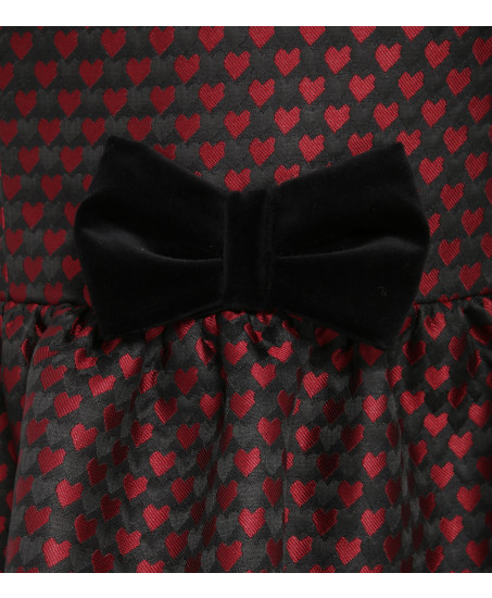 Bustierkleid aus Jacquard mit Herzchen