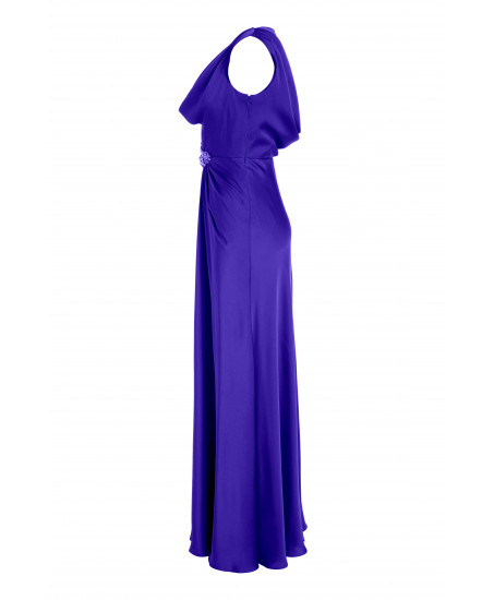 Robe mit transparentem Rückendekolleté in Blau