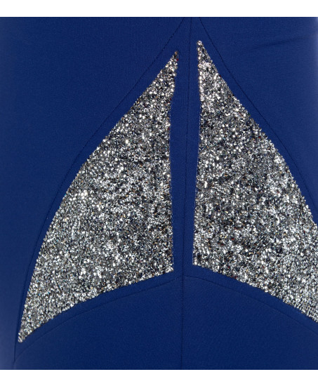  Kleid in Royalblau mit Crystal-Rocks