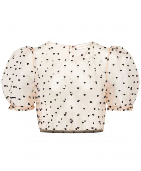Freisteller Bluse Lola in Schwarz mit Puffarm