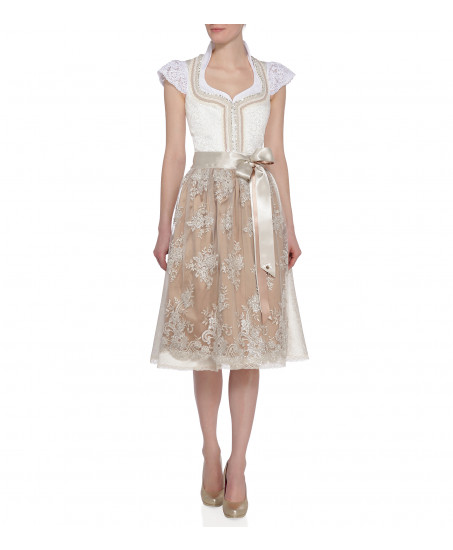 Hochzeitsdirndl Mary in Weiß/Gold