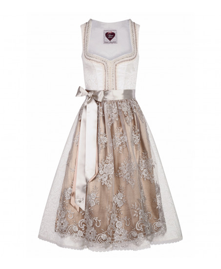 Hochzeitsdirndl Mary in Weiß/Gold