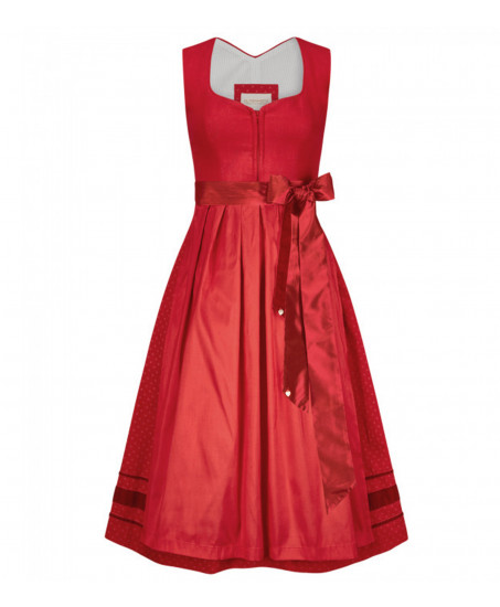 Alpenherz Dirndl Marie in Rot mit Flügelarm, Freisteller Vorderseite