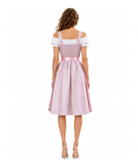 Freisteller- Glamourdirndl in Rosé von Ena.