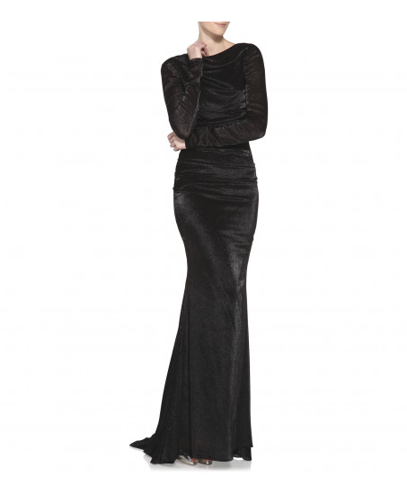 Stretch-Abendrobe aus Lucido-Seide