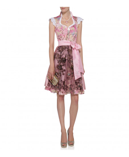 Kette mit Herz aus Swarovskisteinen in Pink