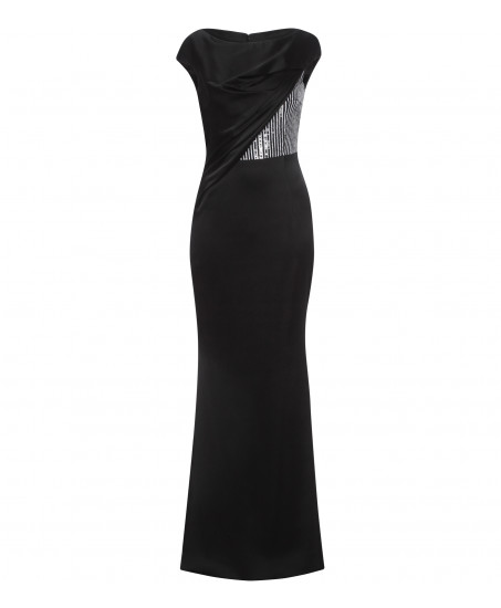 Abendrobe mit Pailletten in Schwarz/Weiss