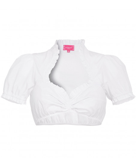 Stehkragenbluse in Weiss