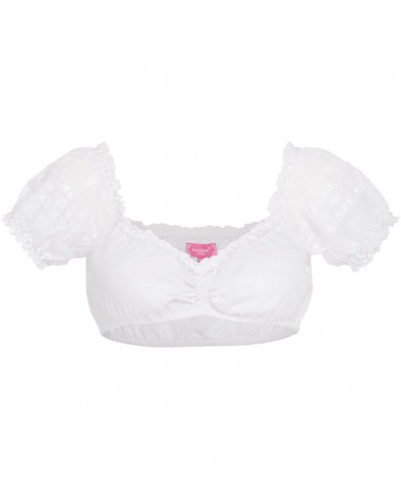 Bluse mit Lochstickerei in Weiss