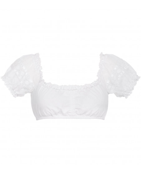 Bluse mit Lochstickerei in Weiss