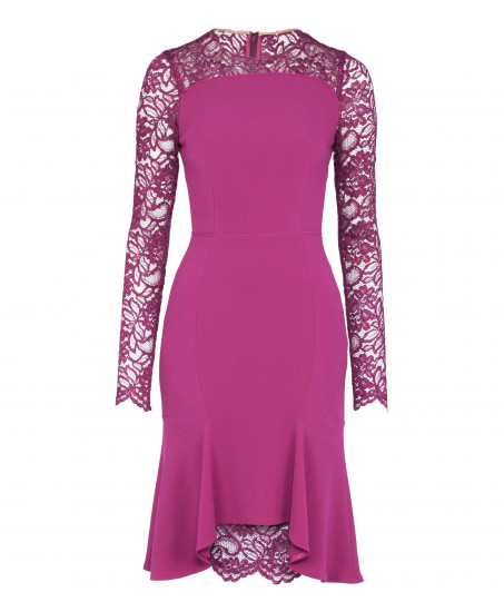 Cocktailkleid in Pink mit Spitze