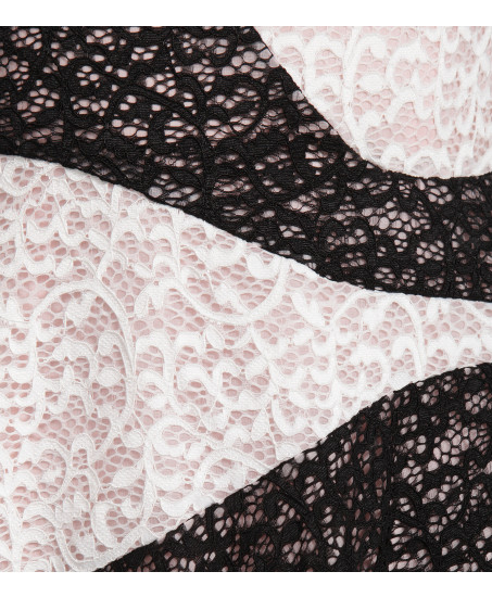 Cocktailkleid aus Spitze in Schwarz-Weiss