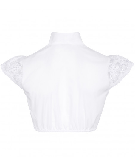 Bluse mit Ärmel aus Spitze in Weiss
