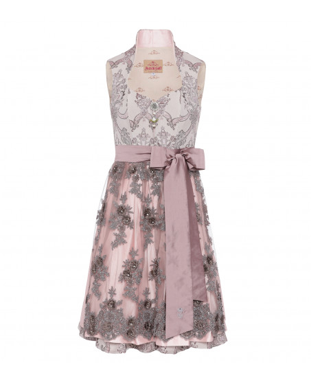 Brokat-Dirndl in Rosé