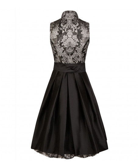 Brokat-Dirndl in Schwarz-Silber