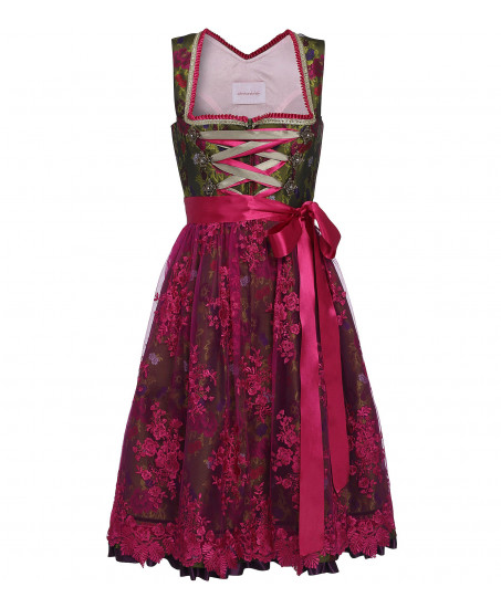 Grünes Dirndl mit zartem Blütendruck
