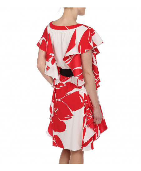 Gemustertes Cocktailkleid aus Seidengemisch