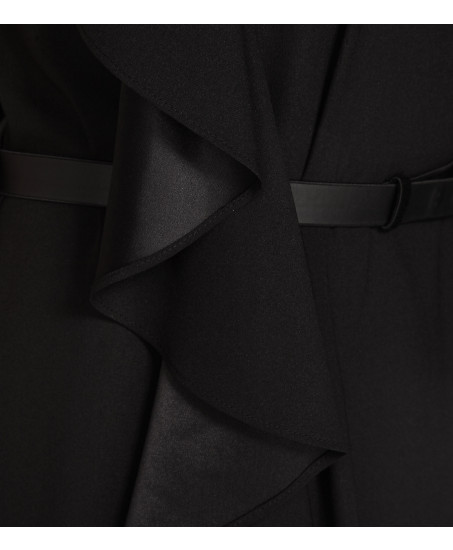 Bodenlanges Volantkleid aus Seidengemisch 