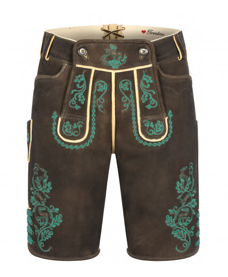 Lederhose Stefan in Dunkelbraun