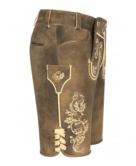 Lederhose Stefan in Braun-Beige