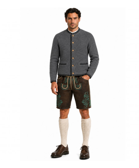 Krüger Herren Strickjacke Grau – Vorderansicht Freisteller