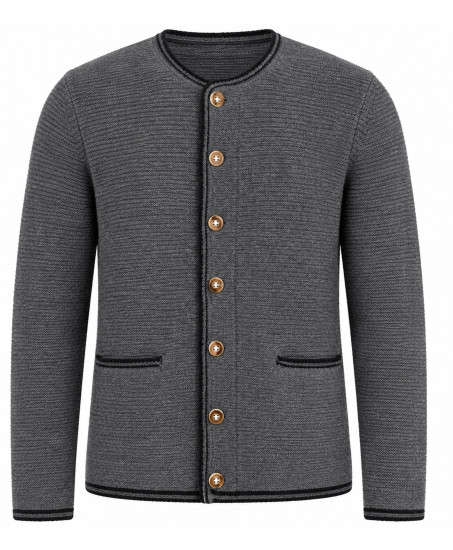Krüger Herren Strickjacke Grau – Vorderansicht Freisteller