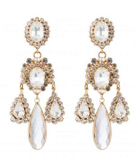 Goldene Chandelier-Ohrringe