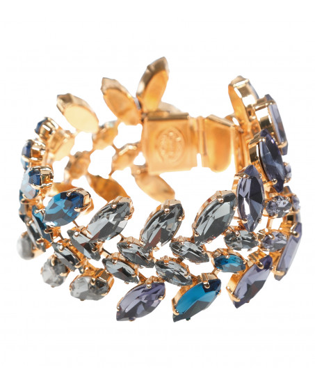 Philippe Ferrandis Armband Blau-Lila– Kristall-Armreif – Frontansicht