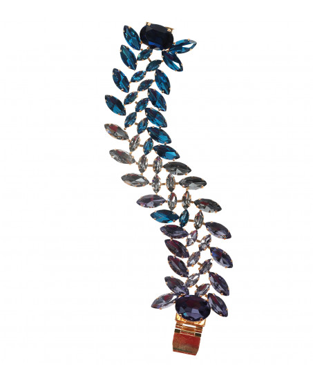 Philippe Ferrandis Armband Blau-Lila– Kristall-Armreif – Frontansicht