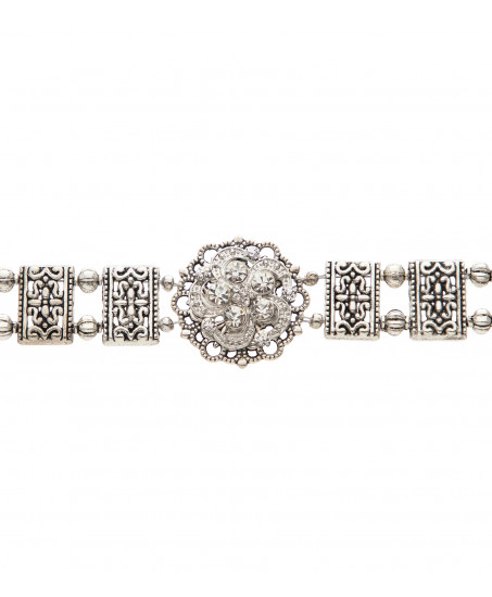 Silberne Kropfkette mit Kristallen