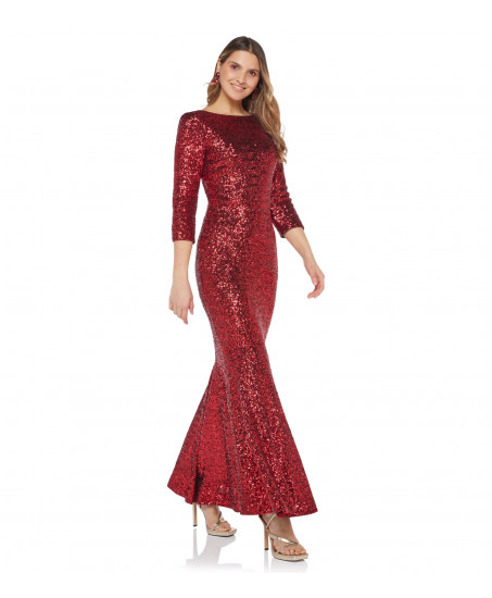 Langes Paillettenkleid in Rot