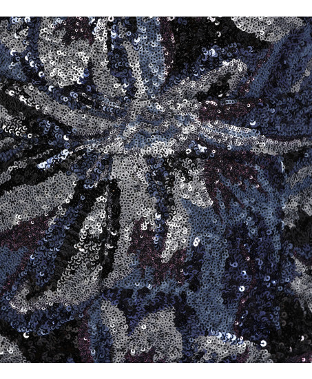Carmenkleid mit blau-schwarzem Blumenprint