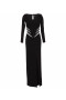 Abendrobe mit Applikation in Schwarz