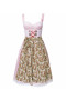 Rosa/Weiß kariertes Dirndl mit Blumenschürze