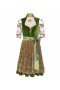 Samtdirndl in Gruen mit geschlossenem Rücken