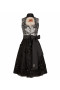 Brokat-Dirndl in Schwarz-Silber