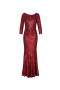 Langes Paillettenkleid in Rot